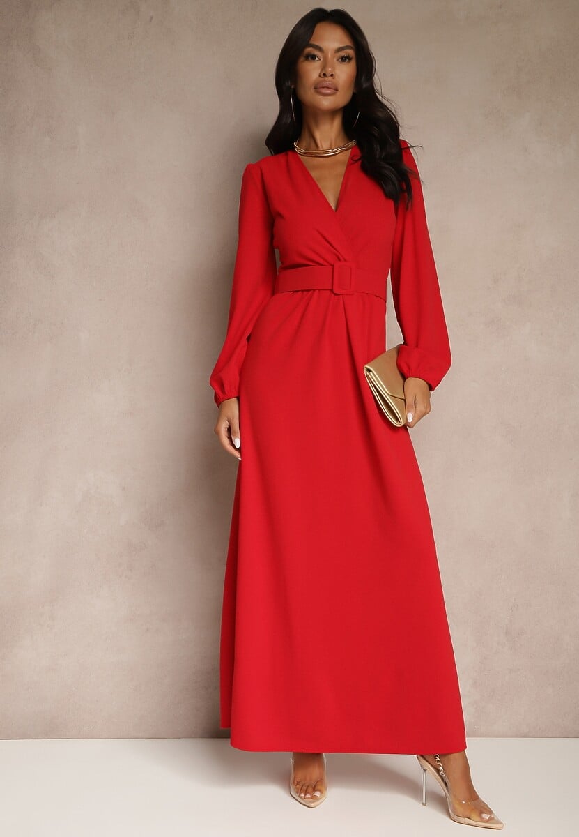 Czarna Koktajlowa Sukienka o Rozkloszowanym Kroju z Ozdobnym Paskiem Feliera