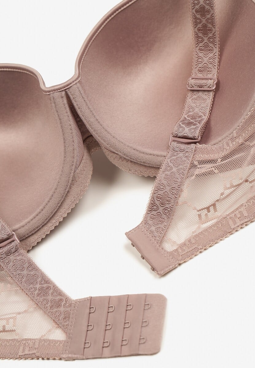 Jasnofioletowy Biustonosz Gładki z Usztywnieniem Henena