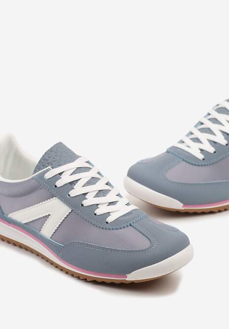 Niebieskie Sneakersy Ozdobione Geometrycznym Motywem Clevandra