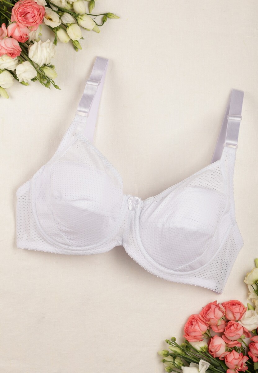 Biały Gładki Biustonosz z Cienkimi Ramiączkami Corinthia