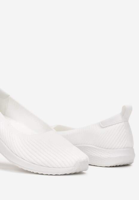 Białe Tenisówki Wsuwane z Elastyczną Cholewką Calvinus