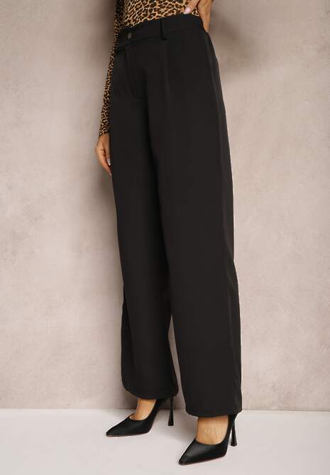 Czarne Spodnie Szerokie High Waist Gaye