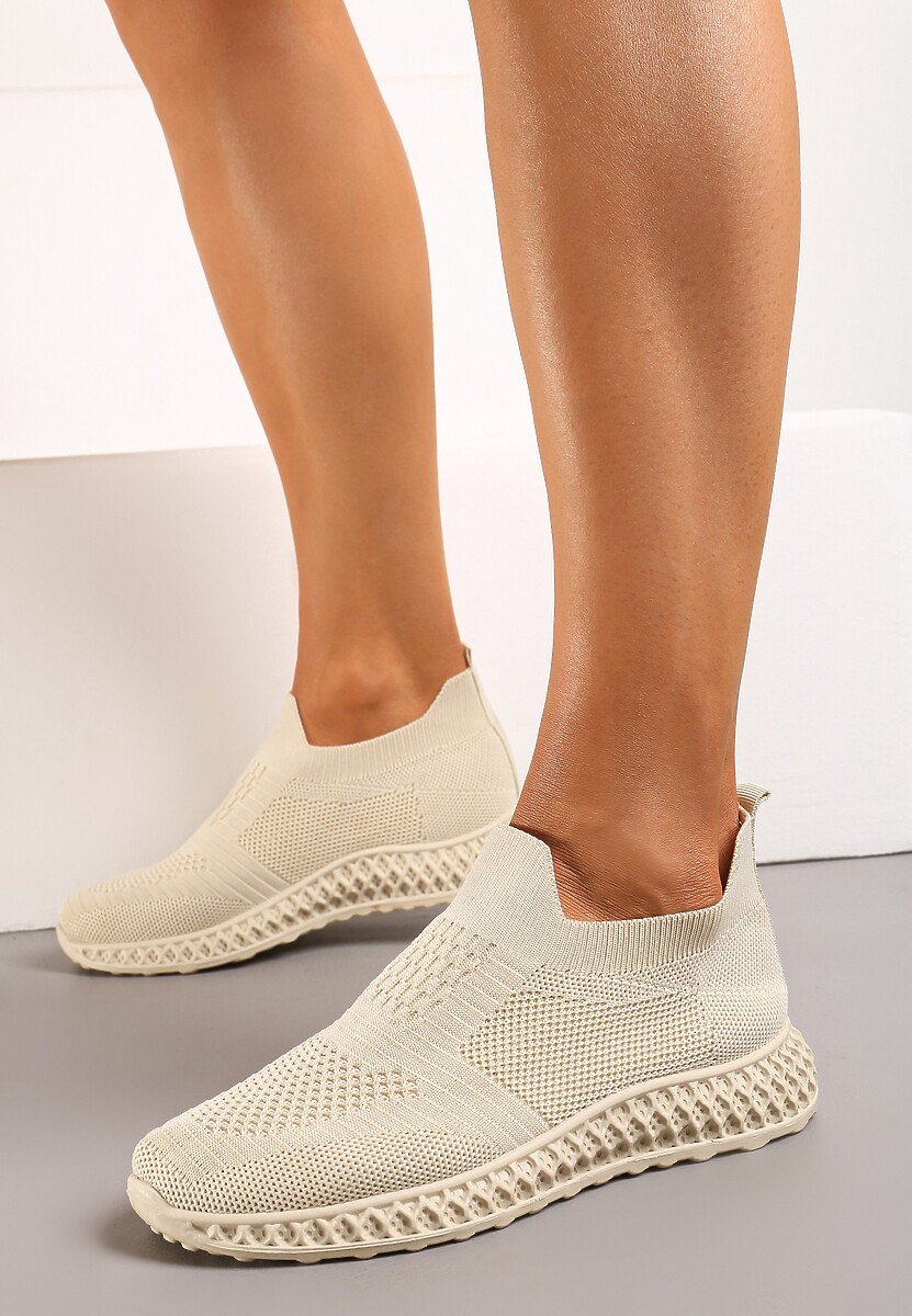 Beżowe Buty Sportowe Phinelle