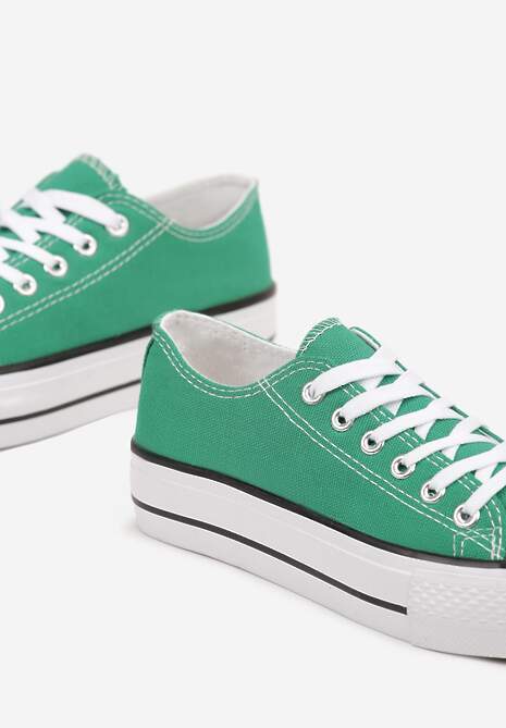 Zielone Klasyczne Trampki Przed Kostkę Xarosa