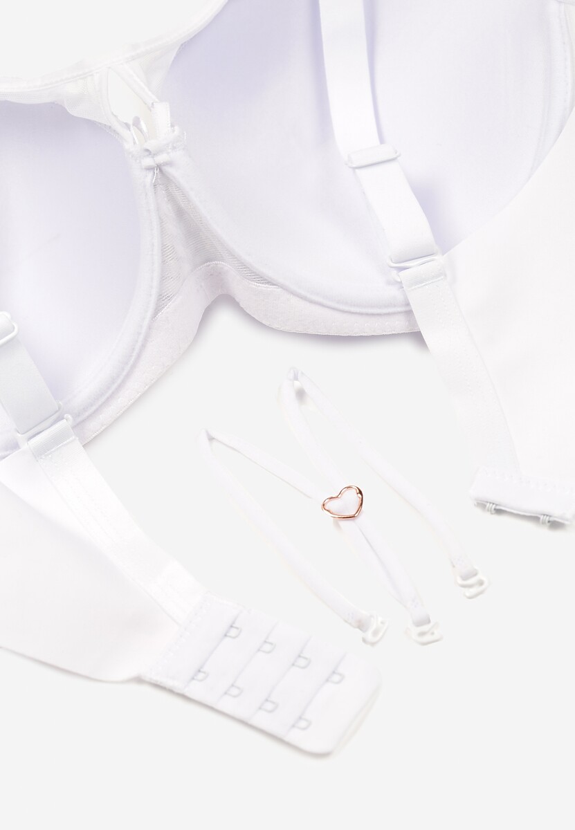 Biały Koronkowy Biustonosz Full Cup z Regulowanymi Ramiączkami Nestalily