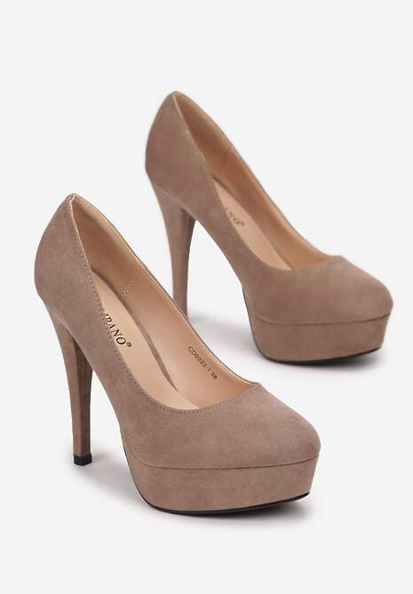 Ciemnobeżowe Szpilki Janney