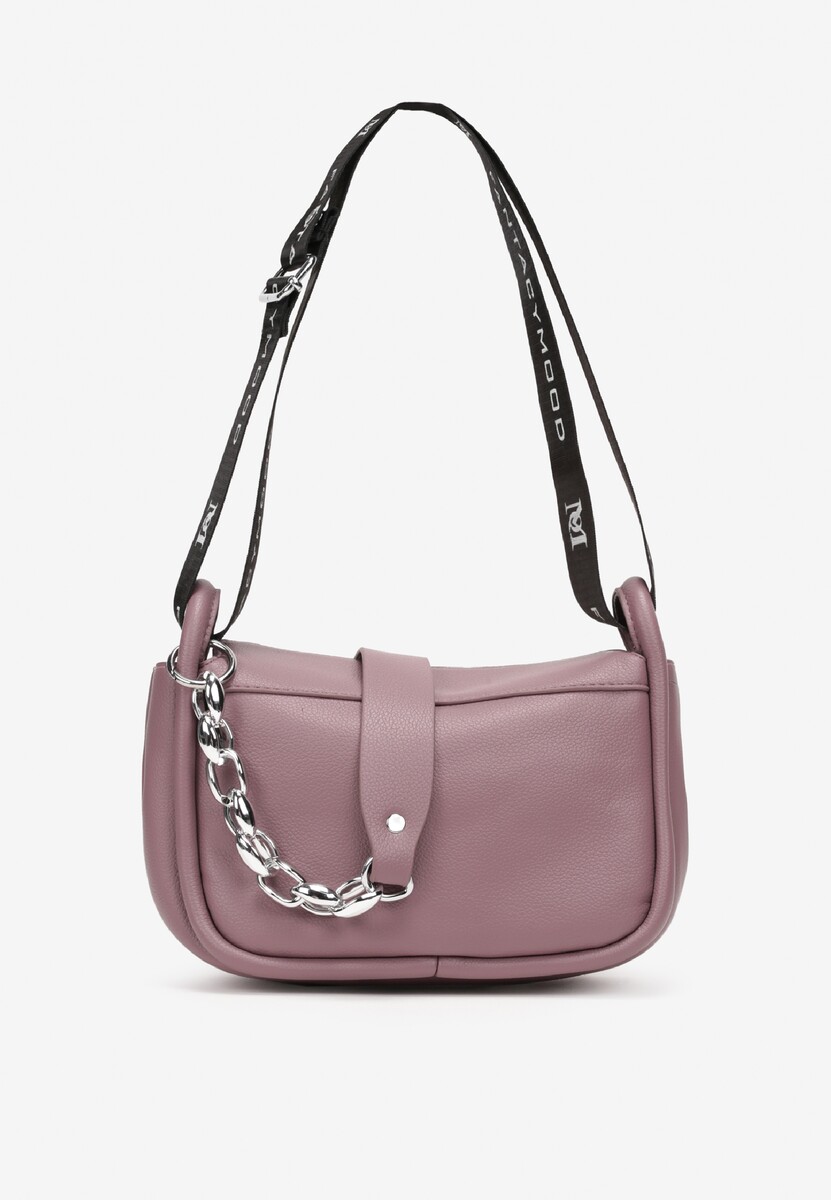 Fioletowa Torebka z Imitacji Skóry z Pikowaniem i Odpinaną Rączką Isacia