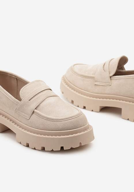 Beżowe Wsuwane Mokasyny Vices na Platformie Dionela