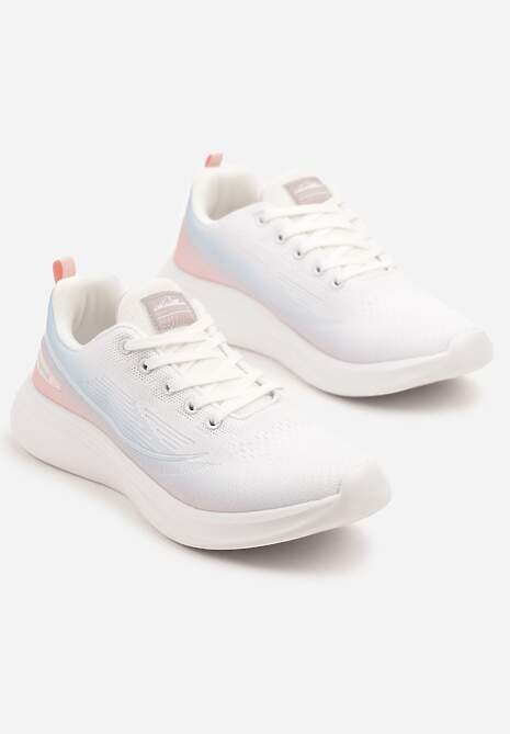 Biało-Niebieskie Buty Sportowe Sneakersy Siateczkowe na Podeszwie z Pianki Rellica