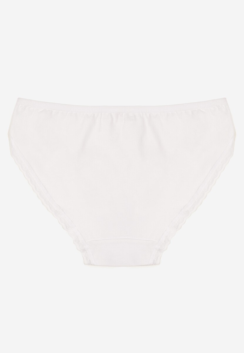 Białe Majtki Figi z Bawełny Ozdobione Kokardą i Koronką Zeterie