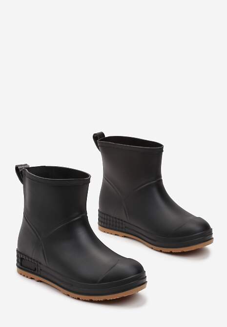 Czarne Gumowe Kalosze za Kostkę Lunidia