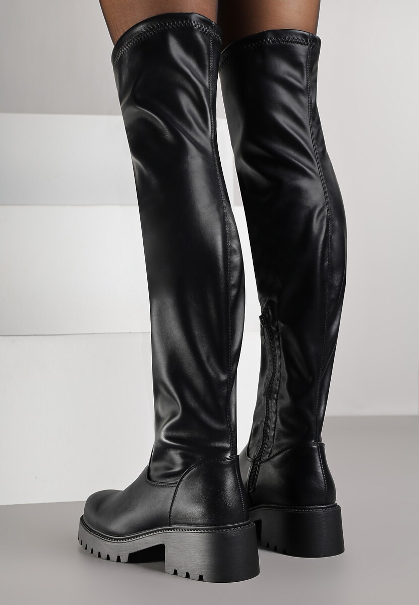 Czarne Kozaki w Stylu Tech Gothic Aderida