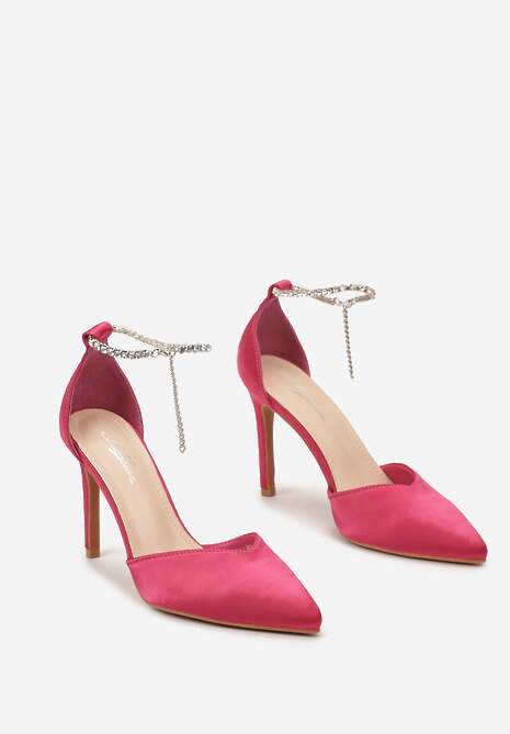 Fuksjowe Szpilki z Ozdobną Odpinaną Bransoletką wokół Kostki Xerania