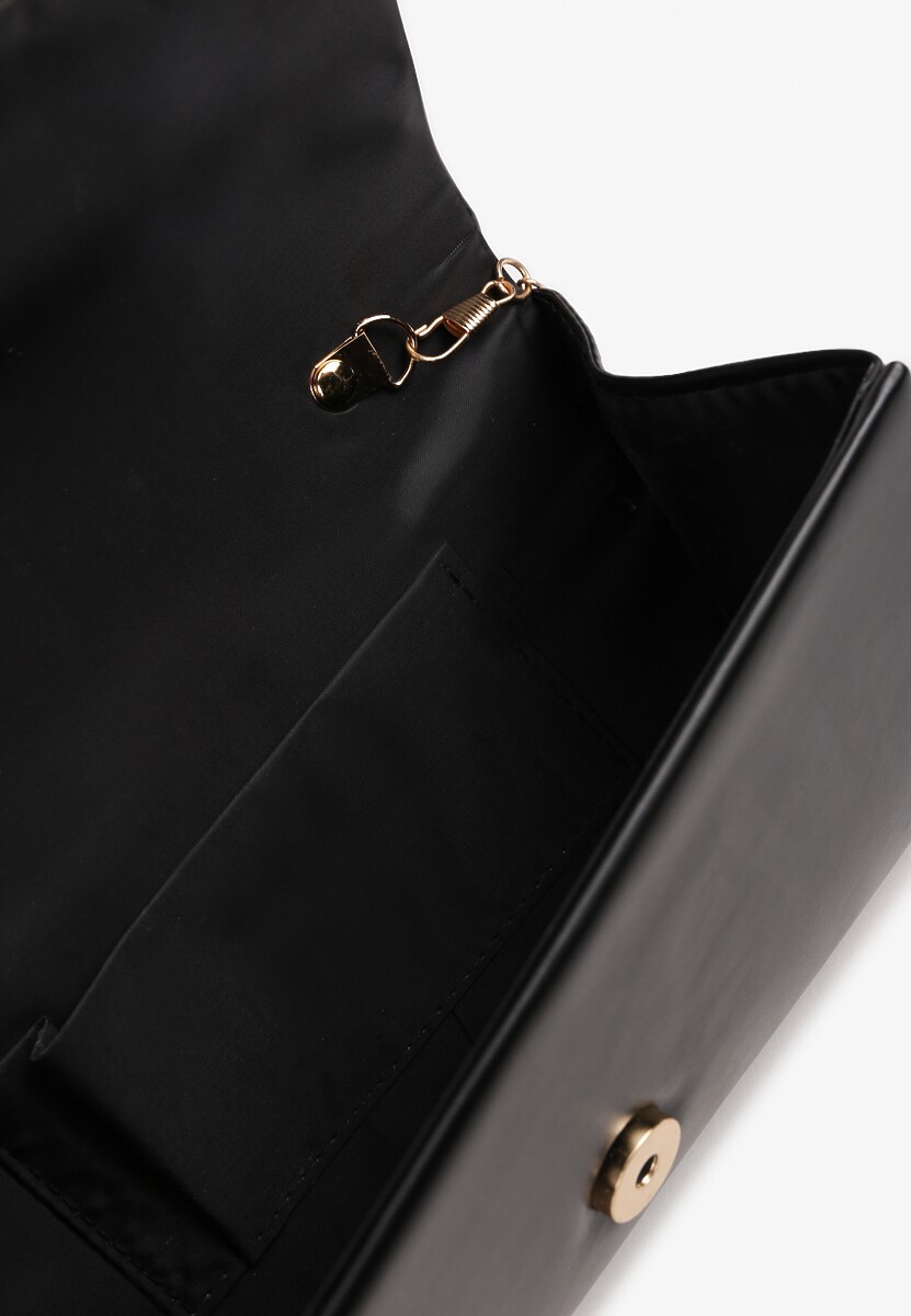 Czarna Elegancka Torebka Kopertówka z Dodatkowym Łańcuszkiem Istevia