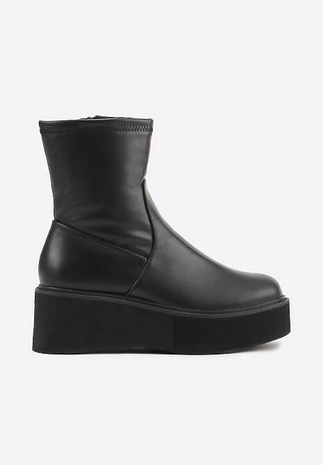 Czarne Botki Vices na Platformie w Stylu Cyber Rivitte