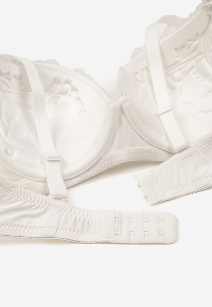 Jasnobeżowy Biustonosz z Koronką i Kokardką Amirio