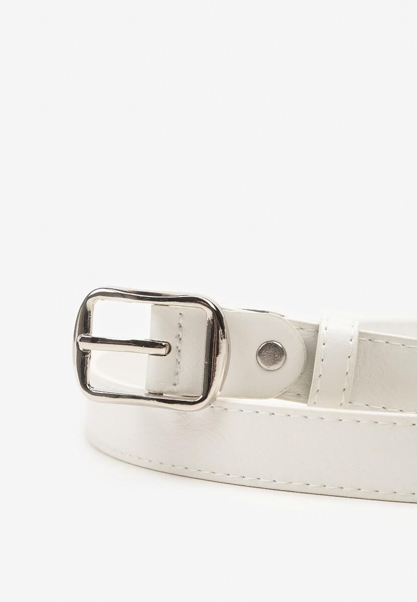 Biały Pasek z Ozdobną Klamrą Filariela