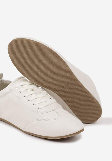 Beżowe Tenisówki bez Zdobień z Ekoskóry Verillis