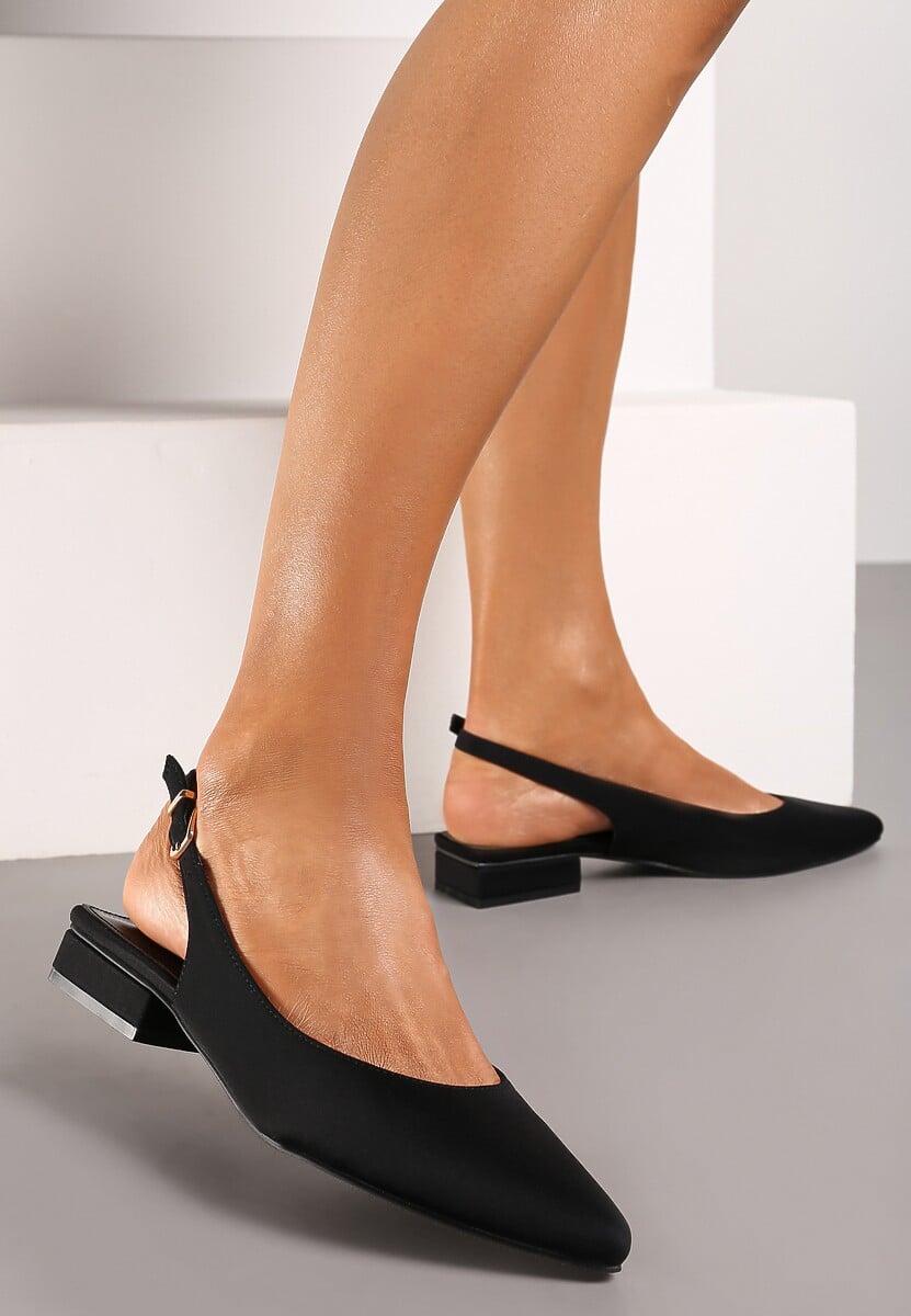 Czarne Sandały Vices bez Pięty Zapinane przy Kostce Elajane