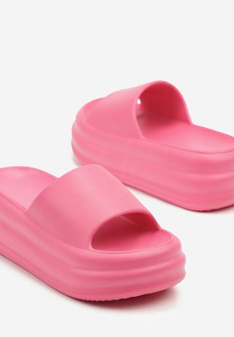 Fuksjowe Klapki na Platformie Asleeria