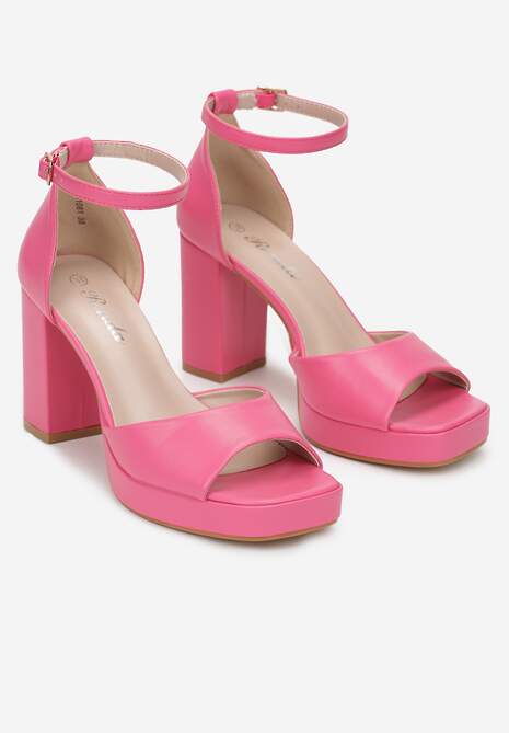 Fuksjowe Sandały na Wysokim Słupku ze Sprzączką Imara