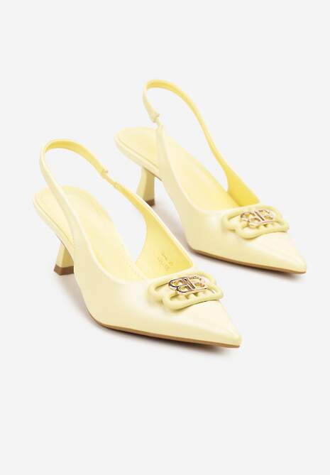 Żółte Sandały na Kaczuszce z Odsłoniętą Piętą Tirreina