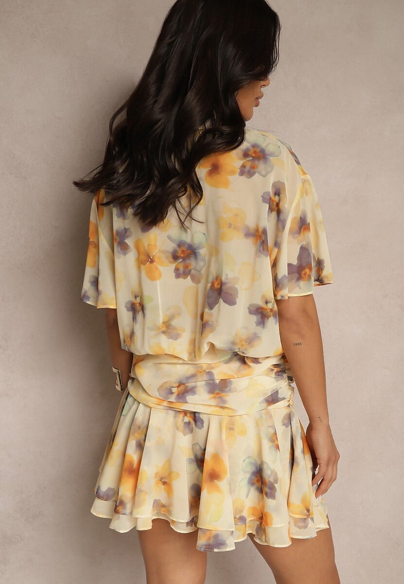 Żółta Sukienka z Falbankami Rindalia