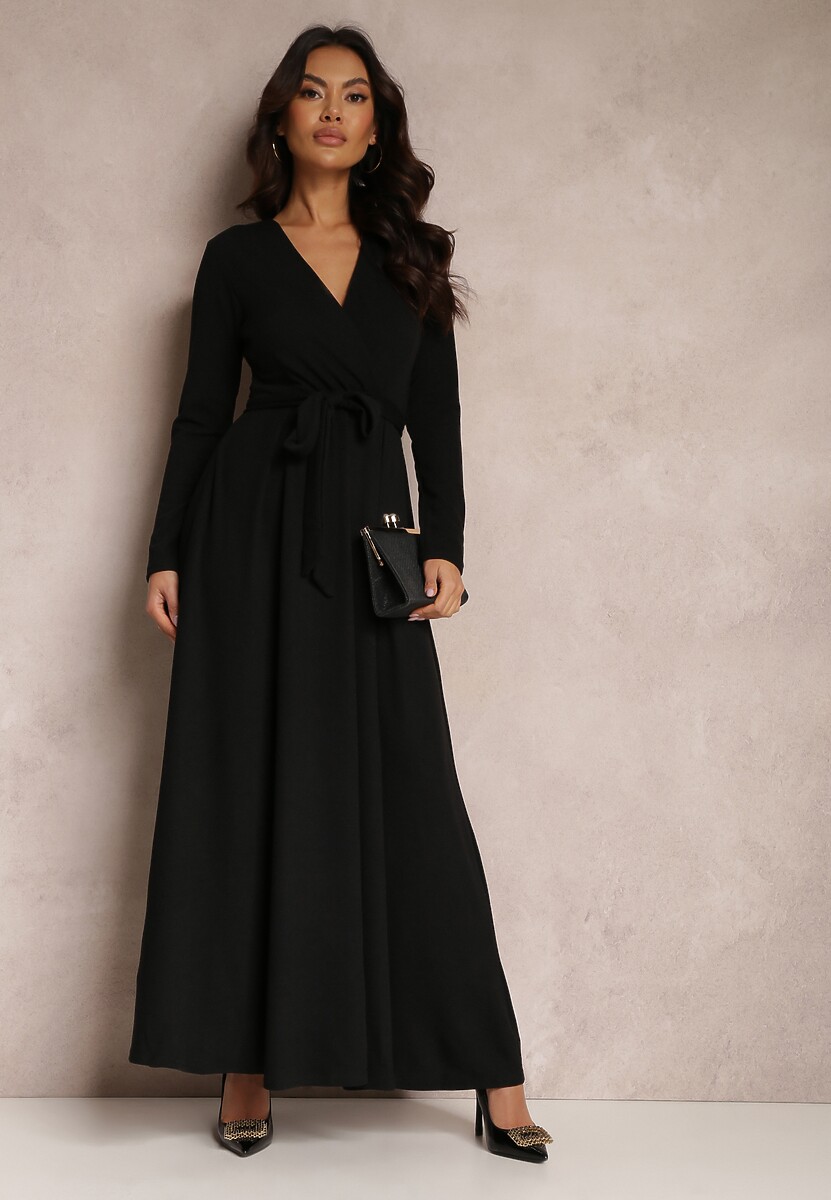 Czarna Sukienka Achina