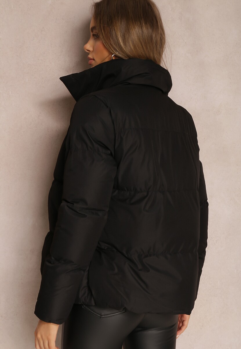 Czarna Kurtka Pikowana ze Stójką Heleis