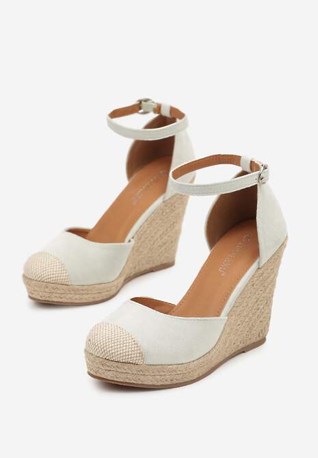 Zielone Sandały na Koturnie z Plecionki z Juty Lindra