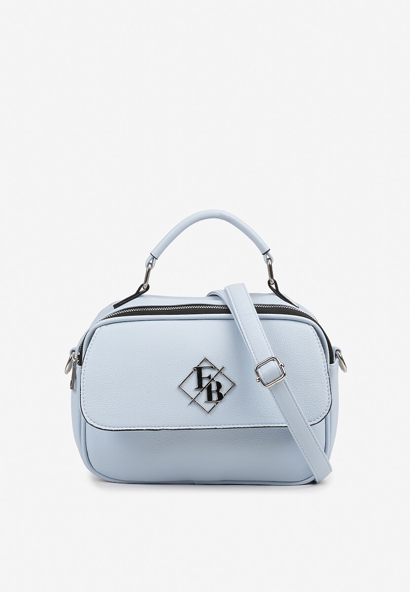 Niebieska Torebka Typu Listonoszka z Rączką Zdobiona Aplikacją Avenissa