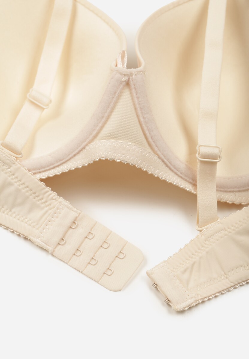 Beżowy Gładki Biustonosz o Klasycznym Fasonie Arriethia