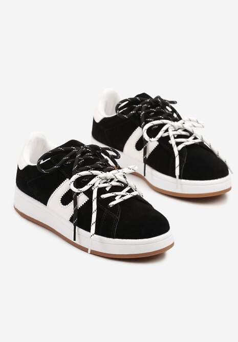 Czarne Sneakersy Ozdobione Geometrycznym Motywem Telindrela