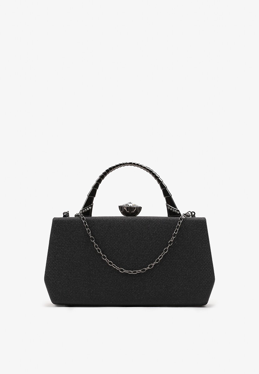 Złota Połyskująca Torebka Kopertówka z Rączką Bronna