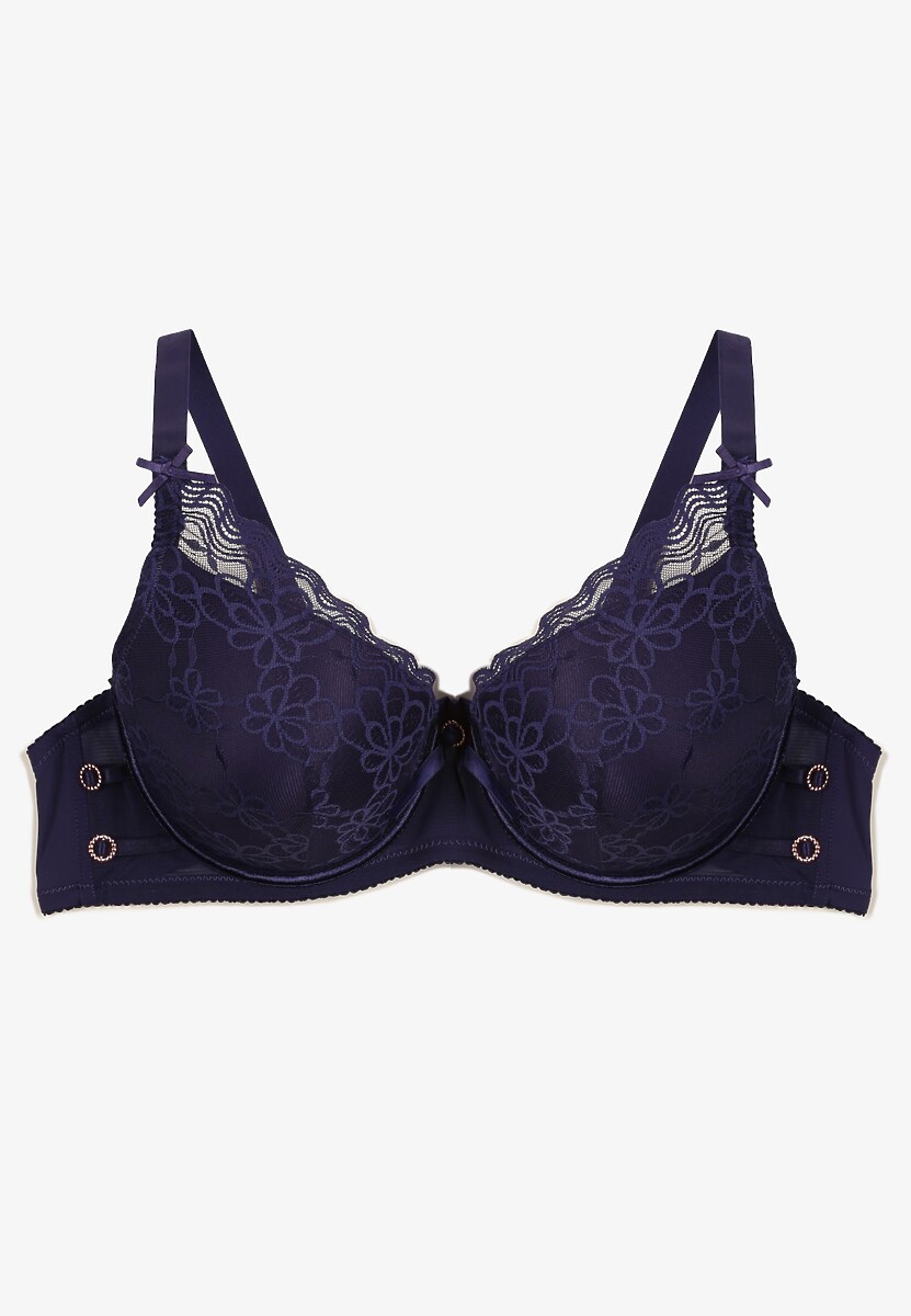 Granatowy Biustonosz z Usztywnionymi Miseczkami Tinanna