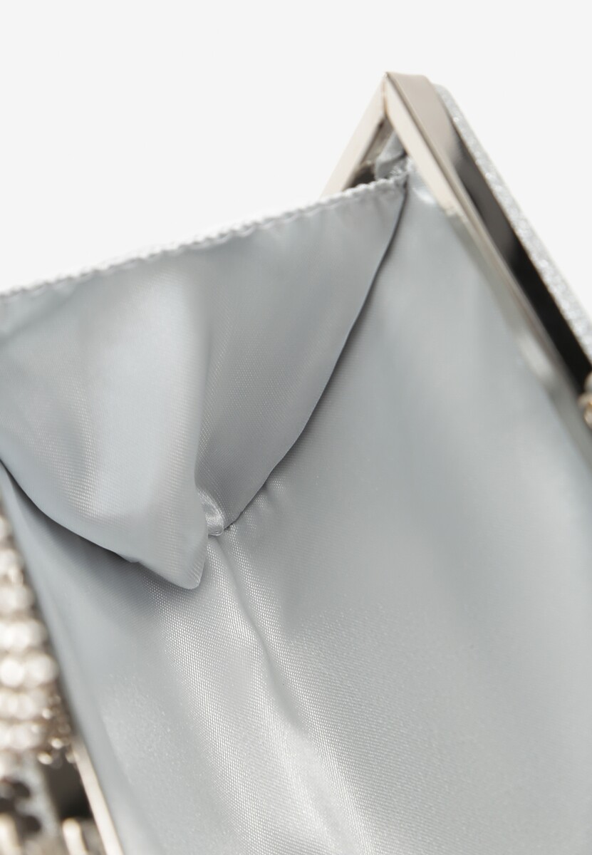 Srebrna Torebka z Cyrkoniami i Brokatowym Wykończeniem Hulicca