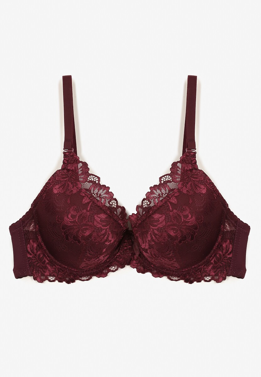 Ciemnofioletowy Biustonosz Ozdobiony Koronką Vonavia