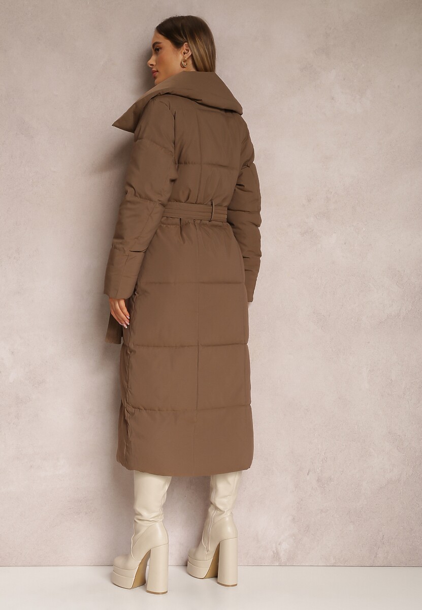 Brązowa Kurtka za Kolano Pikowana Chadi