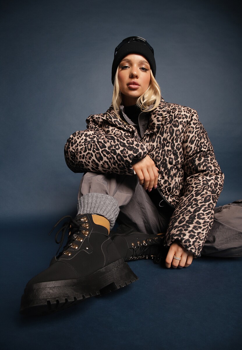 Czarne Traperki Leuna