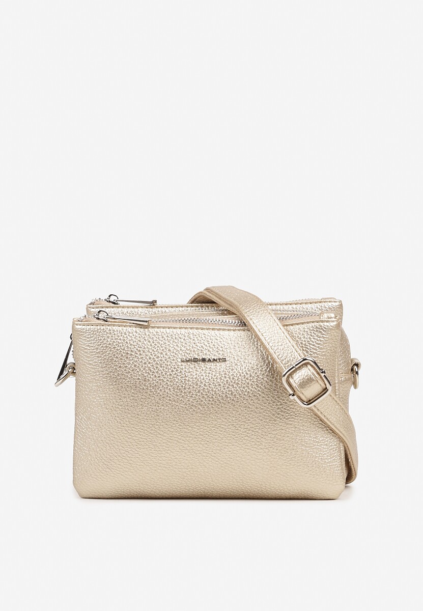 Złota Trzykomorowa Torebka Listonoszka w Klasycznym Stylu Nirive