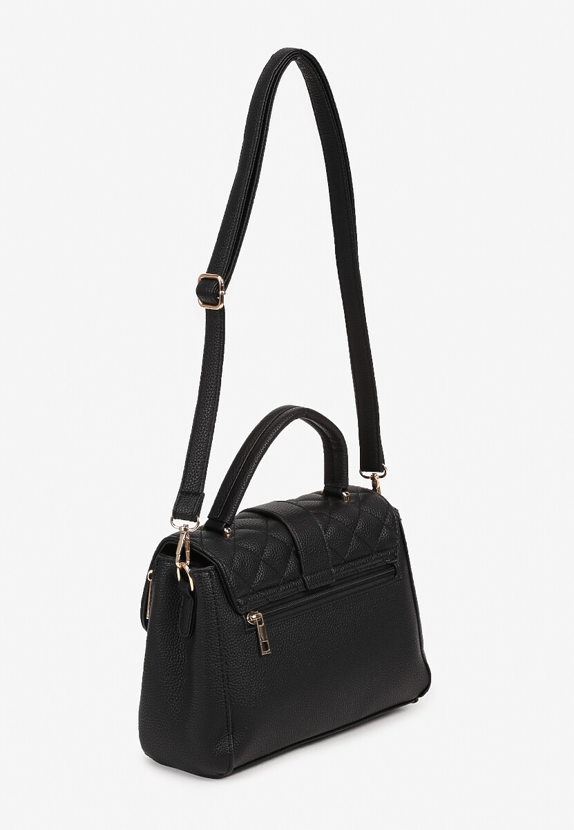 Czarna Torebka Ozdobiona Pikowaniem z Rączką Lanerith