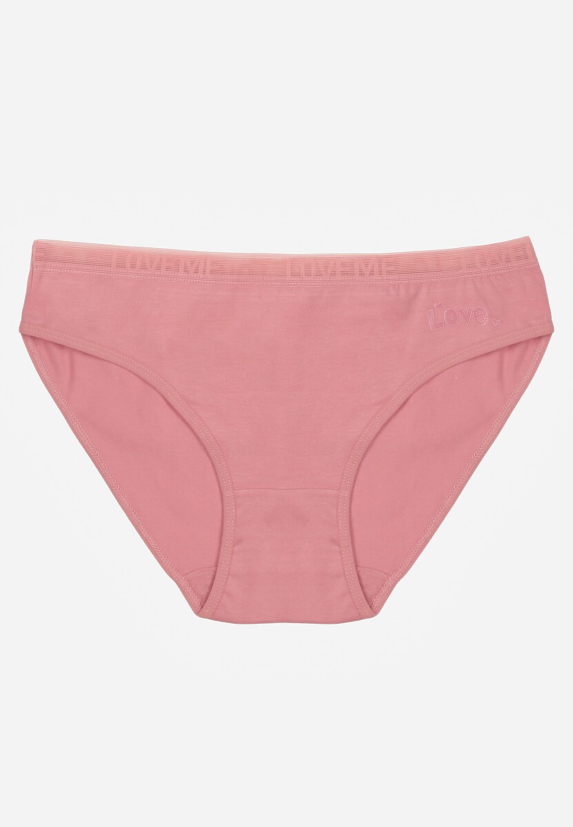 Ciemnoróżowe Majtki Figi z Bawełny z Napisem Love Adririn