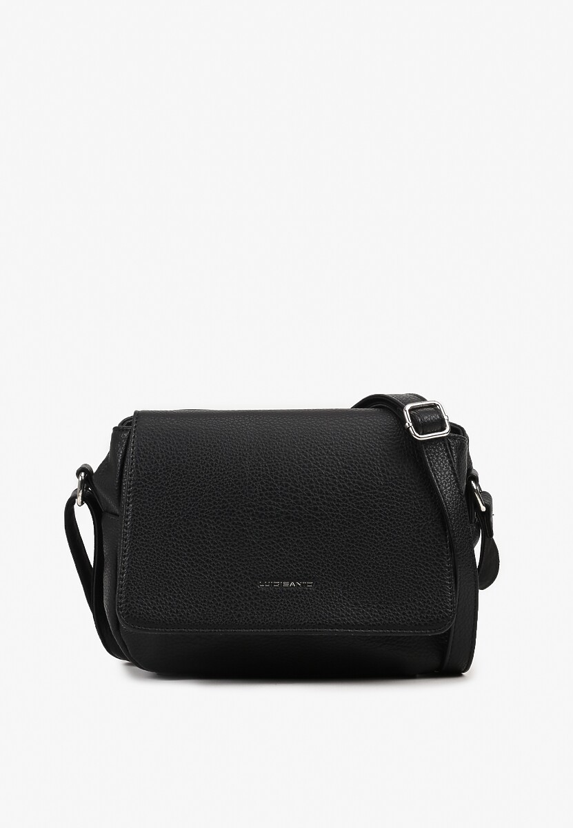 Czarna Torebka Ozdobiona Metaliczną Aplikacją Sonarianis