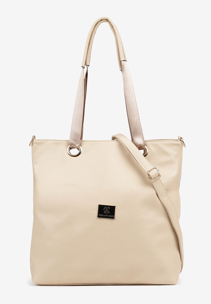 Niebieska Torebka Typu Shopperka Ozdobiona Metalicznymi Aplikacjami Gonevia