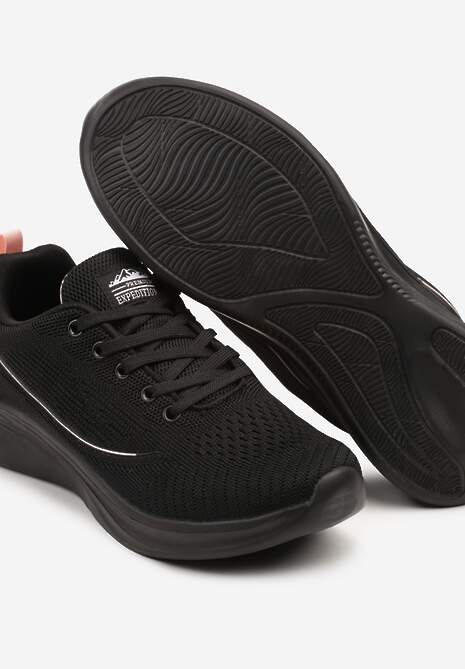 Czarno-Różowe Buty Sportowe Sneakersy Siateczkowe na Podeszwie z Pianki Rellica
