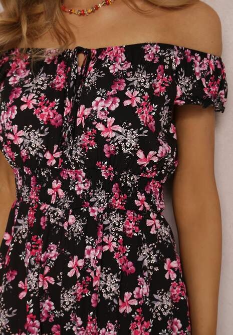 Czarny Kombinezon z Wiskozy Rumi