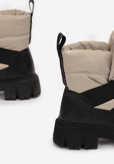 Czarno-Beżowe Śniegowce Arjis