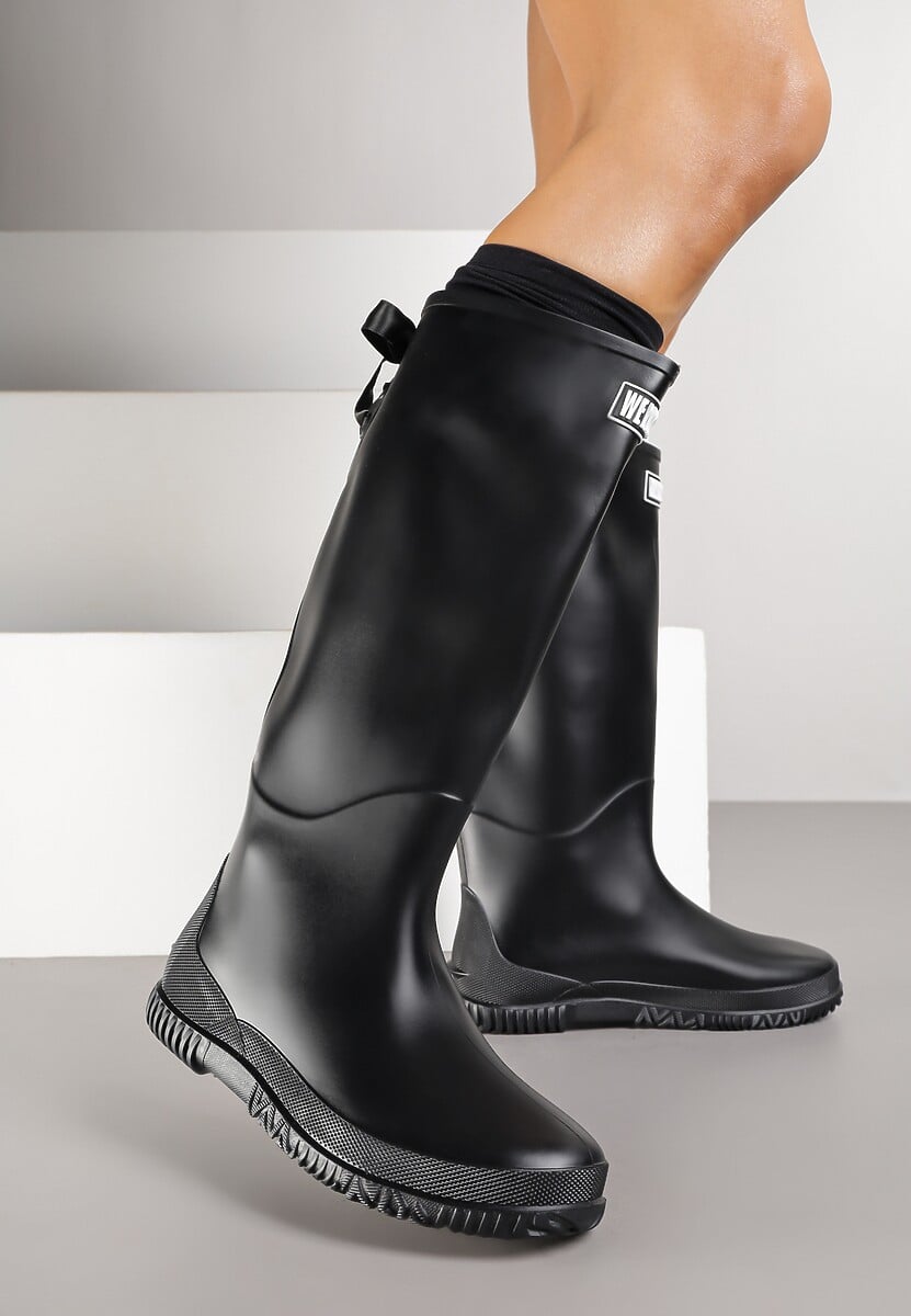 Czarne Kalosze Ozdobione Kokardkami Lorriva