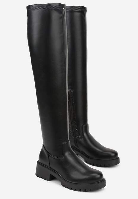 Czarne Kozaki w Stylu Tech Gothic Aderida