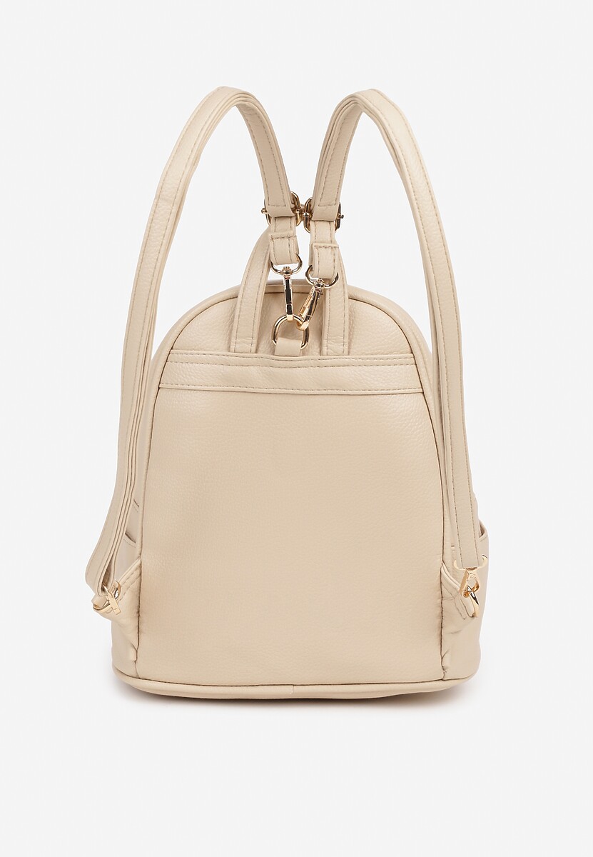 Beżowy Plecak z Metalicznym Zdobieniem Efarinia